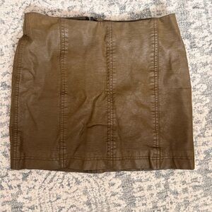 Free People Olive Mini Skirt